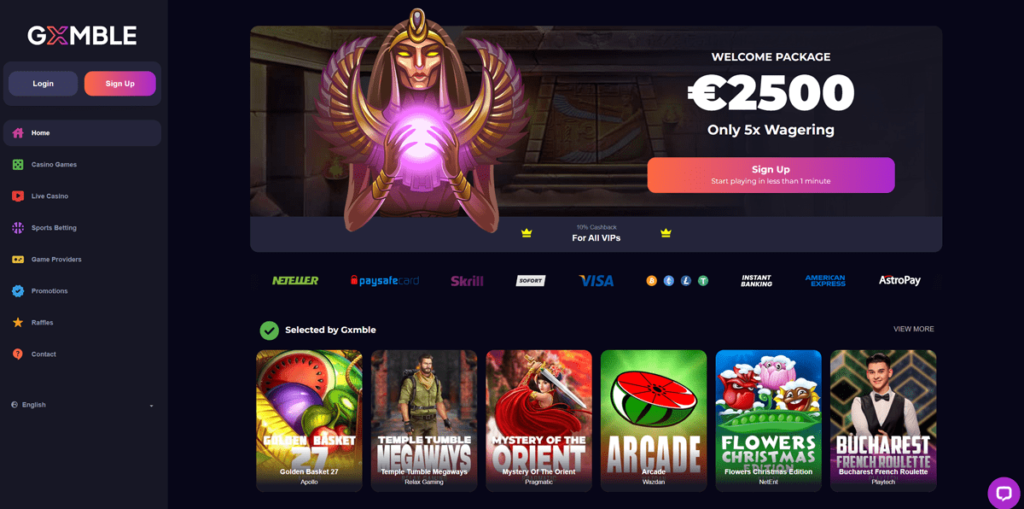 Gxmble - Non Gamstop Casino With Different and Excellent Bonuses